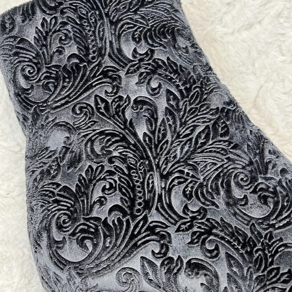 Marc Fisher Paisley Gray Velour Booties